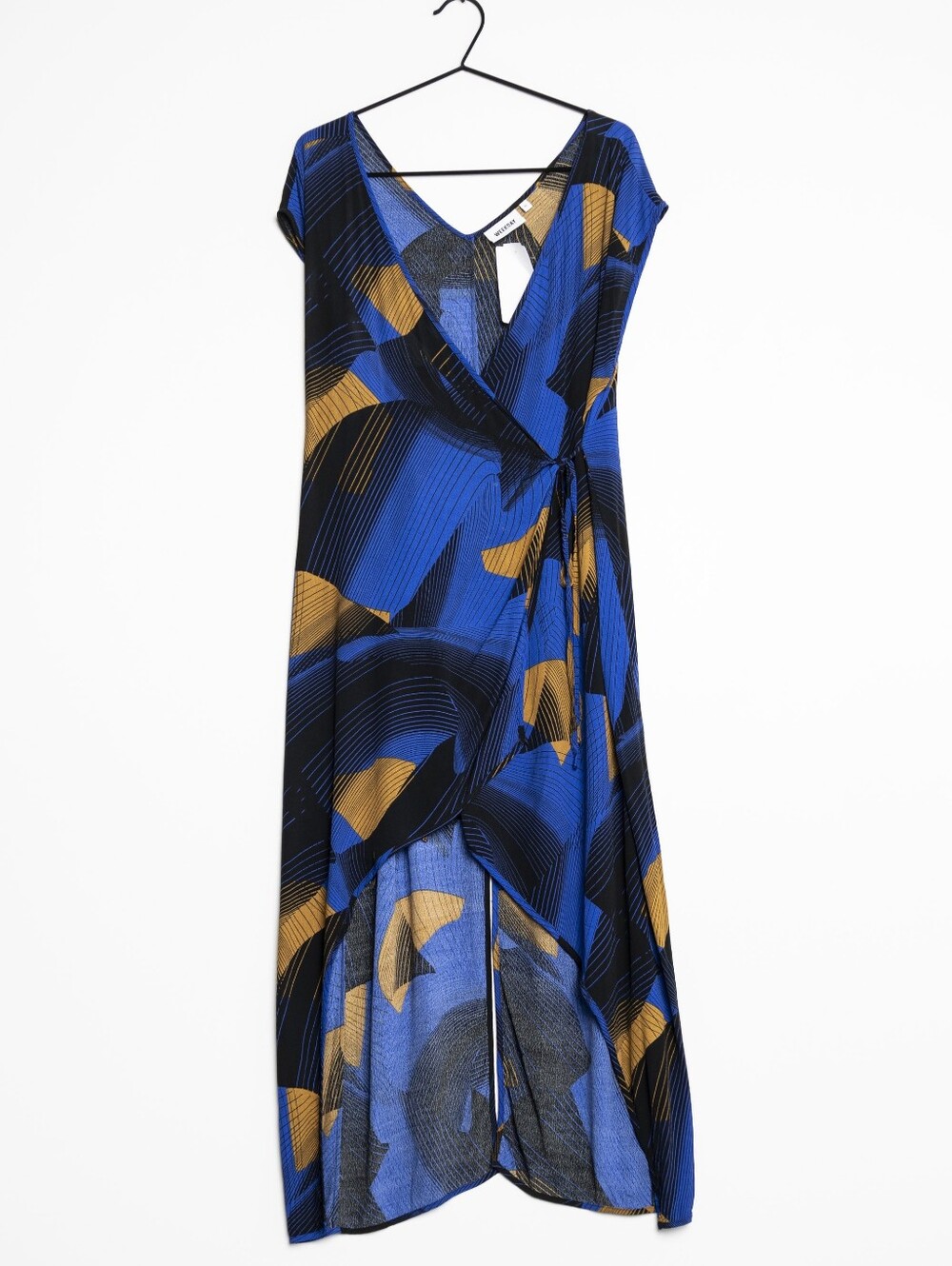 Weekday Scandi Graphic Asymmetric Wrap Midi Dress S Maximalist